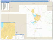 San Angelo Wall Map Basic Style